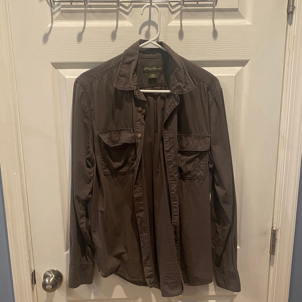 Eddie Bauer dark green collared shit
